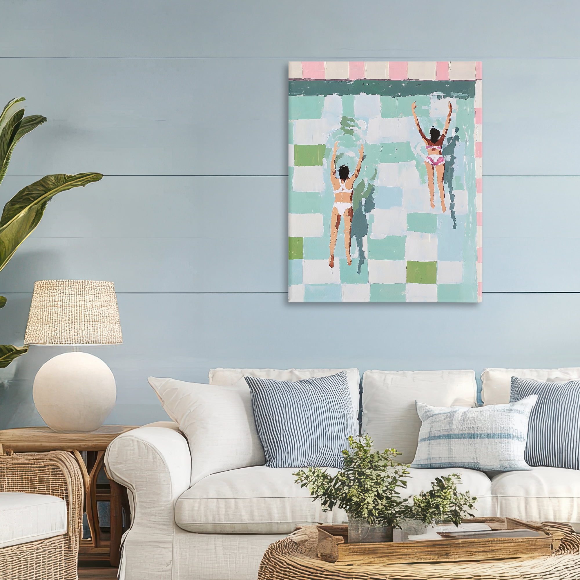 Stupell Industries Twin Swimmers in Pool Canvas Wall Art, design by The Prints Vibe