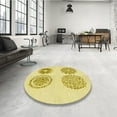 thumbnail image 4 of Ahgly Company Machine Washable Indoor Round Transitional Orange Gold Area Rugs, 5' Round, 4 of 7