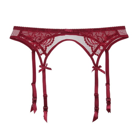 YOTMKGDO Camisole Tops for Women  Women S Lace Embroidery See Through Panties Garter Belt (#3 Red  XXL)