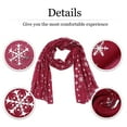 thumbnail image 3 of BESTYASH 1Pc Red Rectangular Silk Christmas Scarf Women Neckwear Shawl Design Polyester Winter Season, 3 of 8