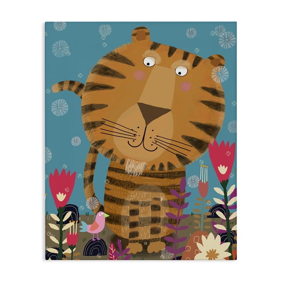 Stupell Industries Boho Tiger & Flowers Canvas Wall Art, design by Carla Daly