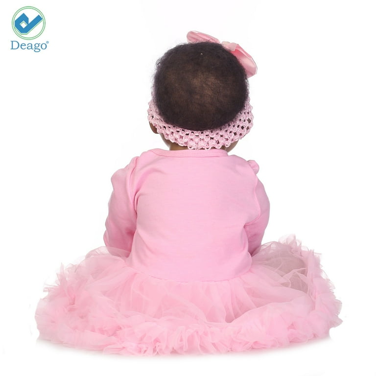 Winado 22 Reborn Baby Doll,Cloth Body & Silicone Limbs,Pink Tutu Dress 