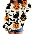 thumbnail image 2 of XUNKUSGA Halloween Sweatshirt Kids Casual Crew Neck Long Sleeve Unisex Fleece Loose Pullover Tops Fashion All Over Graphic Tees for Boys Girls 1-2 Years, 2 of 5