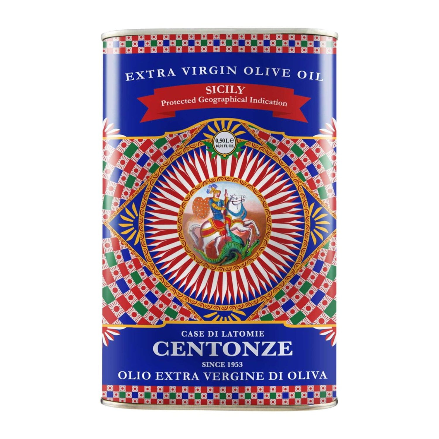 Centonze, 'Case di Latomie' I.G.P. Extra Virgin Olive Oil, Iconic Tin (500ml/16.9 fl oz)