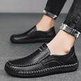 thumbnail image 2 of Men's Casual On Loafers Comfortable Leather Shoes For Daily Wear Lightweight Breathable Flat Sole Sneakers With Jeans All Season, 2 of 8