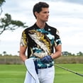 thumbnail image 3 of Logiee green salmon fish Print Mens Polo Shirts,Mens Golf Polo Shirts,Short Sleeve Casual Polo Shirts for Men,Summer Fashion Beach Shirts-Large, 3 of 6