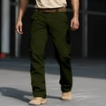 thumbnail image 4 of Men's Casual Cargo Pants - Elastic Waist Drawstring, Zipper Pockets, Solid Color - Outdoor Sport Training Trousers, Spring Summer - S-XXXXXL, 4 of 4