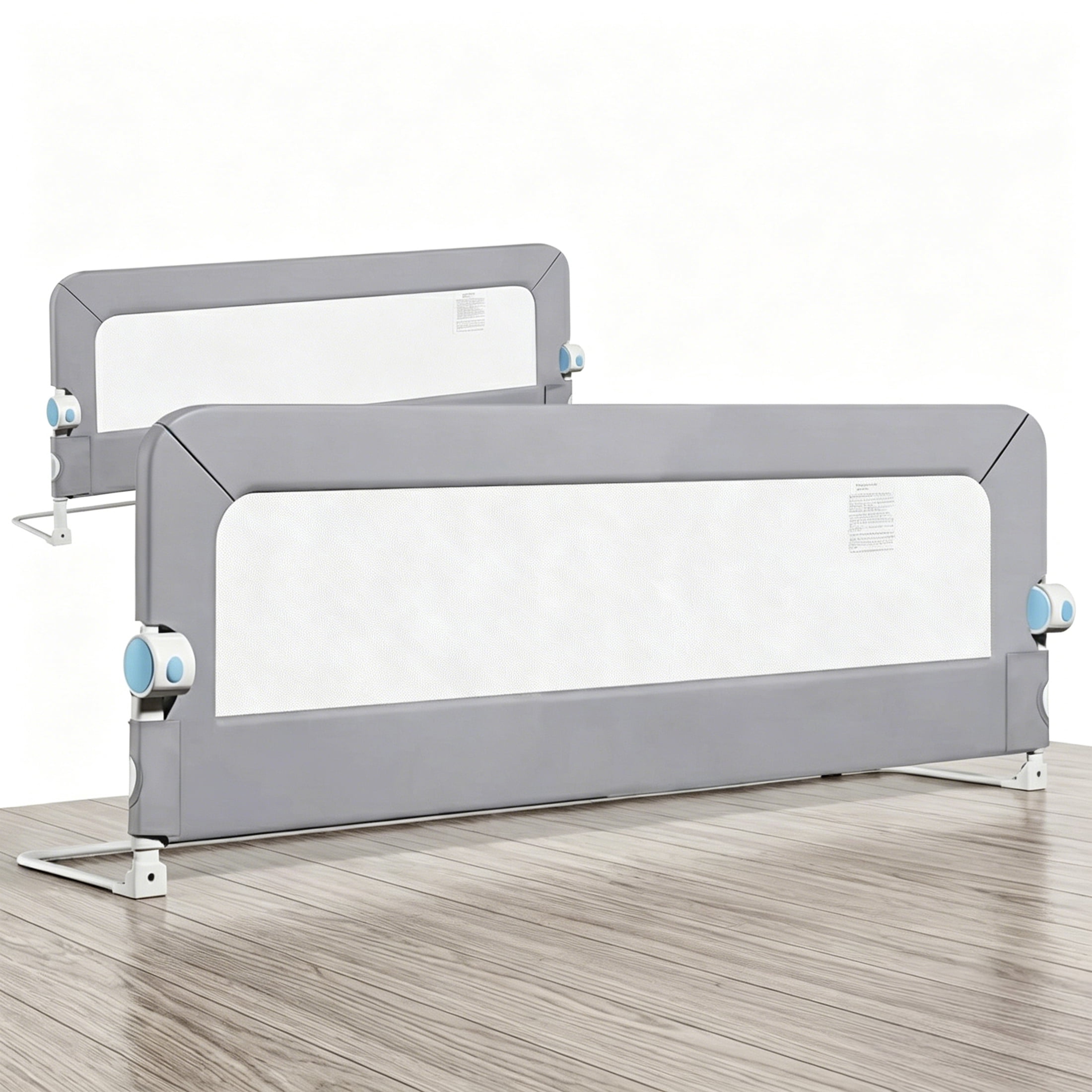 Haelhorneger Toddler Bed Rail, Swing Down Safety Bed Guardrail, Universal Fit for Twin Full Queen Mattresses, Sturdy & Easy Install, White