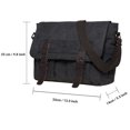 thumbnail image 4 of KAUKKO Canvas Vintage Messenger Bag Shoulder bag Leather Large Travel Crossbody bags for men women 14-inch Laptop, 4 of 8