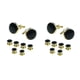 thumbnail image 3 of Guardurnaity 8 unids/set Retro forma redonda gota aceite gemelos Stud plateado manga geométrica puño botón camisa joyería regalos negro y oro 2piezas, 3 of 6