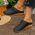 thumbnail image 5 of CYMMPU Women's Floral Hollow Closed Toe Wedge Mules, Breathable Slip On Platform Clogs, Casual Daily Walking Footwear Black 38, 5 of 9