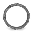 thumbnail image 2 of 925 Sterling Silver Stackable Expressions Black-plated Ring Size: 7; for Adults and Teens; for Women and Men, 2 of 5