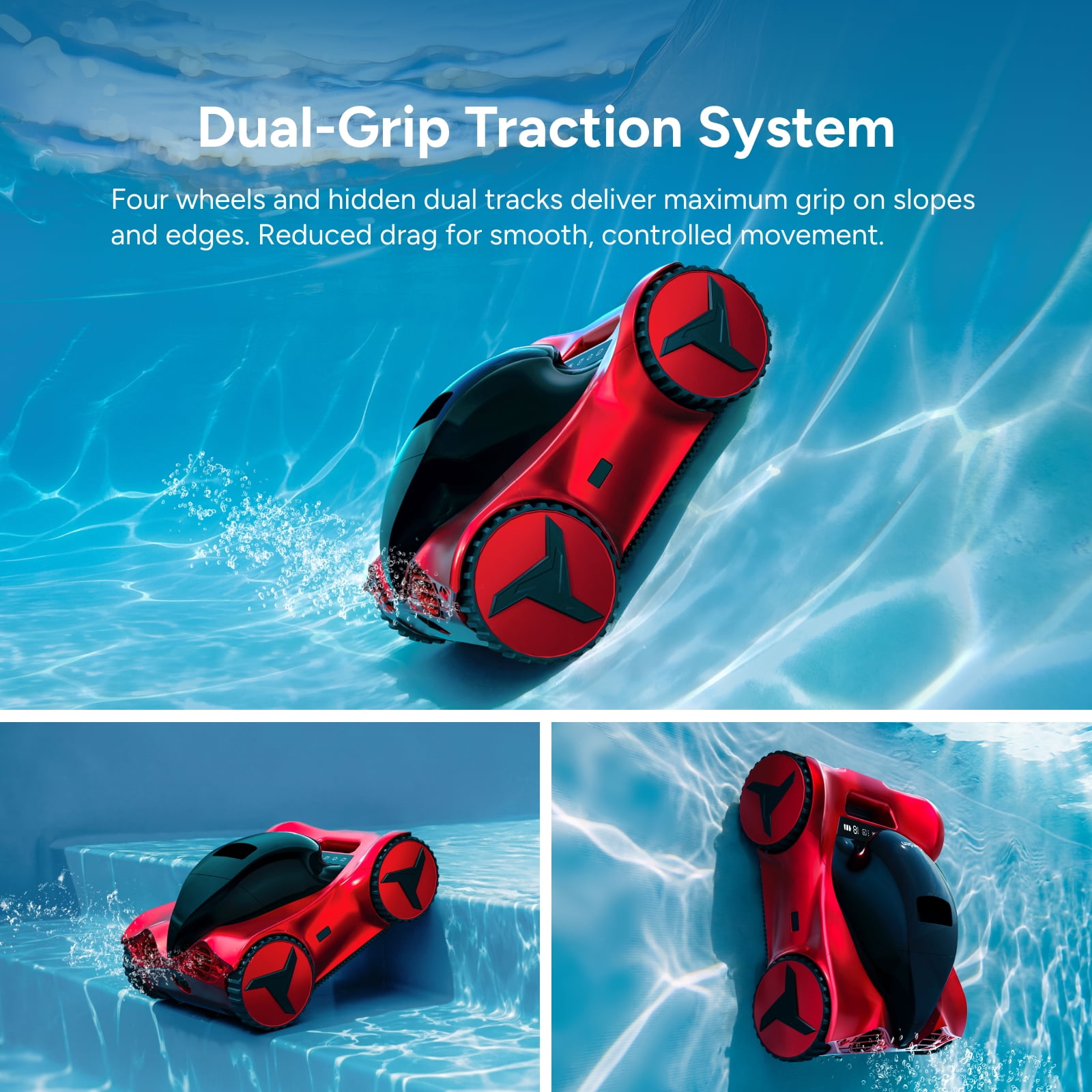 iGarden Robotic Pool Cleaner M1 AI Series, 9H Runtime, AI Dual-Camera Vision, 5,019 GPH Suction, Smart Navigation, Wall & Waterline Cleaning