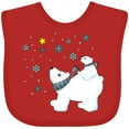 thumbnail image 3 of Inktastic Christmas Polar Bear and Cub with a star Boys or Girls Baby Bib, 3 of 4