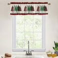 thumbnail image 2 of Goory Christmas Kitchen Valance Rod Pocket Cafe Tier Slot Top Bathroom Scarf Xmas Short Window Curtain Thermal Insulated Half Window Drapes Style-D 2pc-Tier Curtain: W:52''x H:45'', 2 of 6