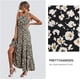 thumbnail image 5 of Vestido floral de verano para mujer, un hombro, sin mangas, con nudo, dobladillo con volantes, bohemio, maxi vestidos Ormromra  FSHY004-3, 5 of 5