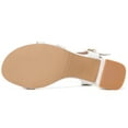 thumbnail image 3 of DADAWEN Women Chunky Sandals Open Toe Heels White Sandals Ankle Strap 9 US, 3 of 5