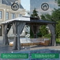 thumbnail image 5 of Clouddwell 12'x14' Hardtop Gazebo - Polycarbonate Double Roof with Netting & Curtains for Patio, Garden Sun Protection,Gray, 5 of 6