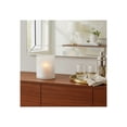 thumbnail image 2 of Decorative Frosted Glass Bottom Hurricane Candle Holder - Modern Pillar Candlestick Holder for Dining Table Centerpieces - Elegant Home Accents for Entryway, Living Room, or Any Occasion - 6", Clear, 2 of 12