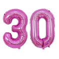 thumbnail image 3 of 2 globos de helio de 32 pulgadas, dorados, plateados, negros, azules y rosas, con números 28, 29, 30, 31, 32 y 33, suministros de decoración para fiestas de feliz cumpleaños, 3 of 4