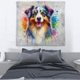 thumbnail image 3 of Watercolor Drip Australian Shepherd Pop Art Colorful Portrait Artwork Tapestry Aussie Dog Lover Gifts Wall Hanging Backdrop Home Decor - 01009, 3 of 5
