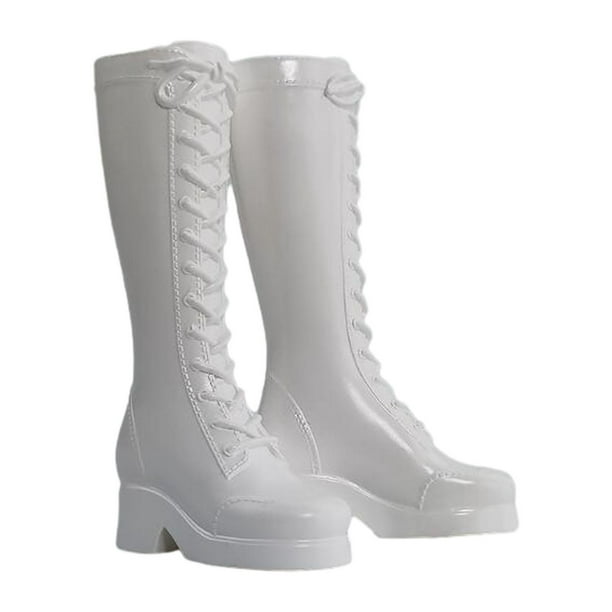 Zapatos de muñeca femenina a escala 1/6, resistentes, hechos a mano, de moda, realistas, en miniatura, huecos. blanco