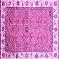 thumbnail image 1 of Ahgly Company Indoor Square Oriental Purple Traditional Area Rugs, 7' Square, 1 of 4
