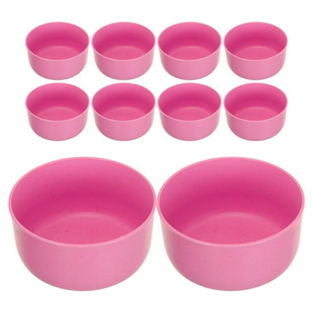 WORGEOUS Soup Bowl Plastic Pink for Family Meals Reusable 10Pcs 4.5x4.5x2.3in