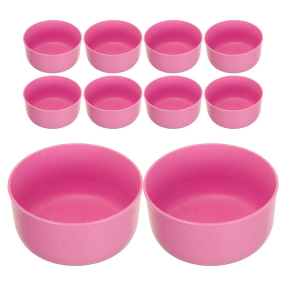 WORGEOUS Soup Bowl Plastic Pink for Family Meals Reusable 10Pcs 4.5x4.5x2.3in