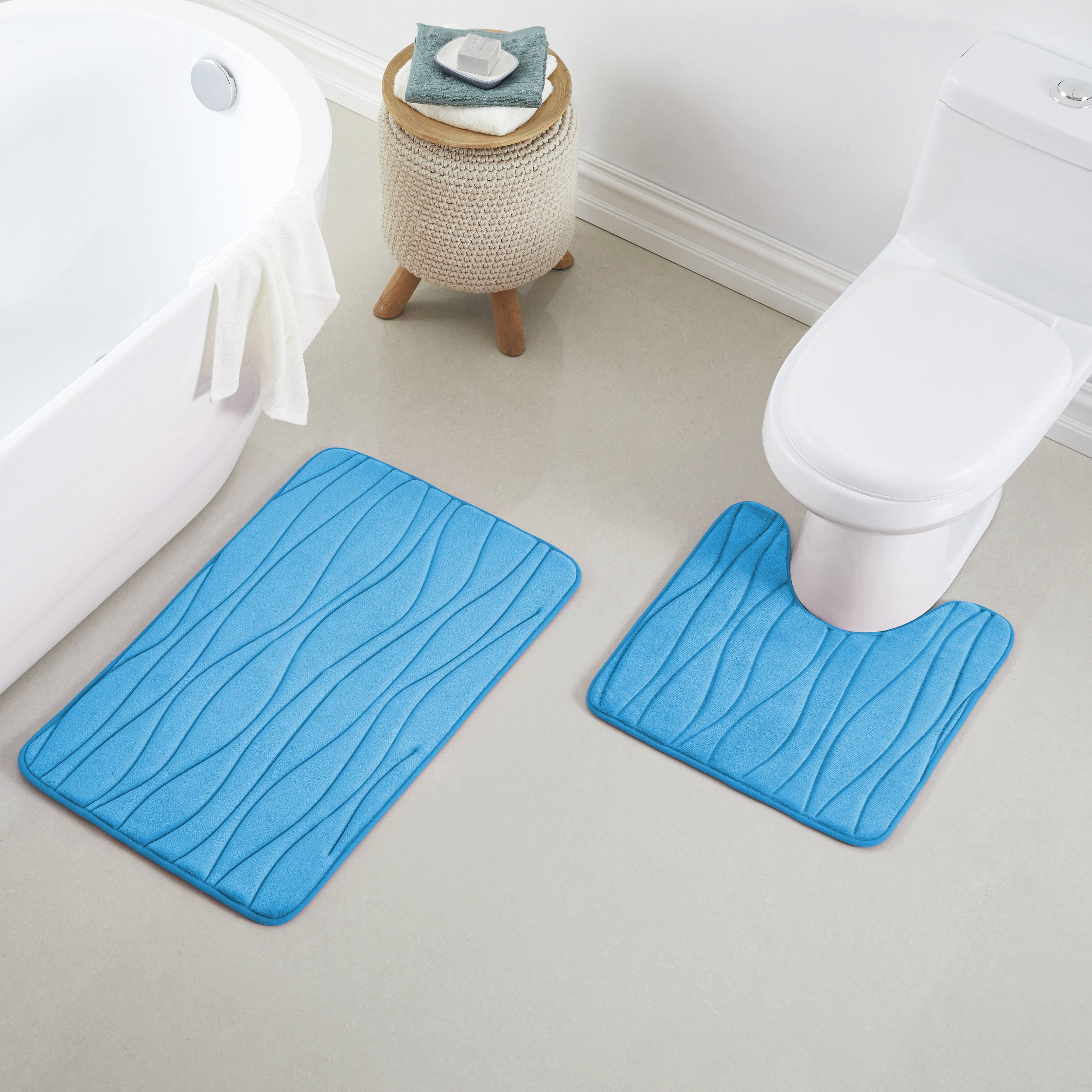 Home & Kitchen Deluxe Beddings New Modern Soft Shiny Bath Mats 2 Piece