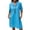 Blue, variant on CIENVNSTG Women Summer Dress Short Sleeve Knee Length T Shirt Dress Blouse Solid V Neck Casual Dresses Blue XL