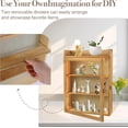 thumbnail image 4 of 11x16 Shadow Box Frame with Light, Memorial Display Case with Shelves and Top Platform, Deep Shadow Box for Wedding Flowers, Pet Memorial, Bridal Memories, Rustic Wood, 4 of 14