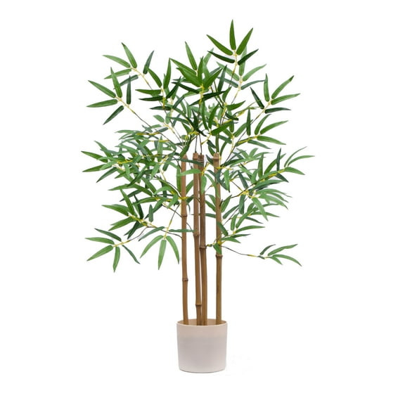 Mainstays 30"H Artificial Indoor Bamboo Tree in Plastic Vanilla Planter