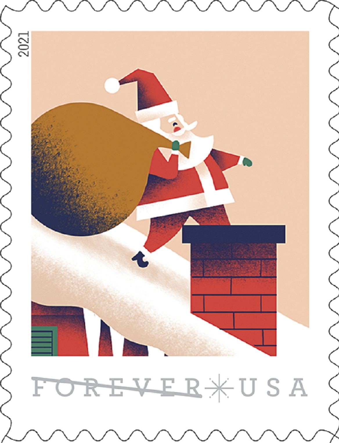 USPS A Visit From Saint Nick Forever, Book of 20 Christmas Stamps