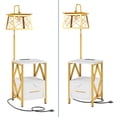thumbnail image 3 of ModFusion 58" Elegant Multifunction Floor Lamp, Charging Station Table for Living Room, White & Gold, 3 of 9