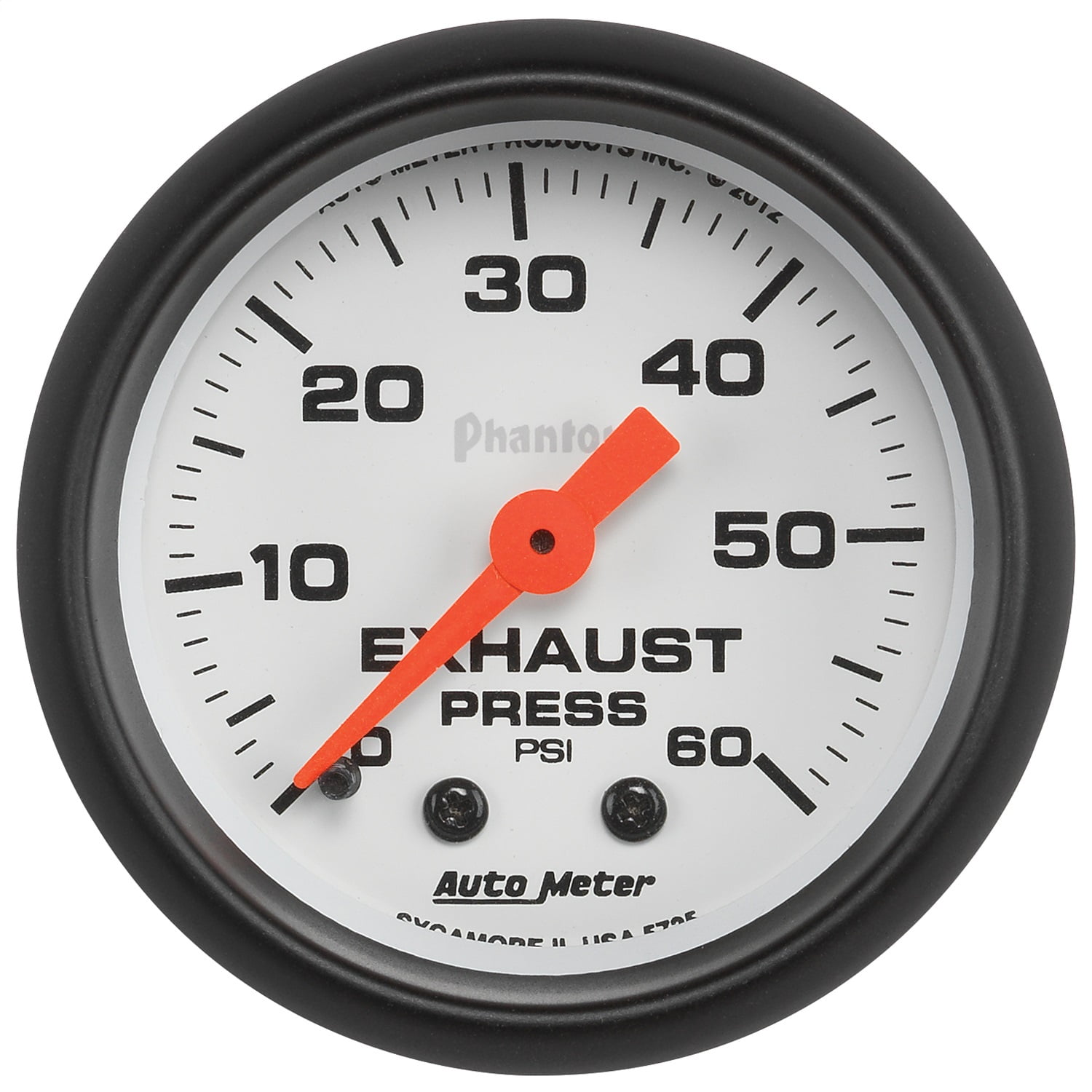 AutoMeter 5725 Phantom Mechanical Exhaust Pressure Gauge; 21/16 in