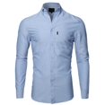 thumbnail image 3 of FashionOutfit Men's Basic Button Down Collar Chambray Long Sleeve Shirt, 3 of 4