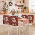 thumbnail image 2 of Merry Christmas Chair Covers Set of 1 Santa Claus Gift Stars Red Plaid Chair Back Covers Stretch Removable Washable Slipcovers Protector for Dining Room Kitchen Party Decor, 2 of 5