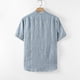 thumbnail image 4 of Summer Men's Linen Short-sleeved Shirt Chinese Style Retro Buckle Stand Collar Linen, 4 of 4