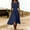Dark Blue, variant on Tank Crew Neck Sleeveless Sundresses for Women Solid Color Elastic Waist Midi Dress Ruffle Stylish Personality Cowboy Wind Work formal Dress Beach Casual Wear