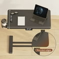 thumbnail image 6 of ACTIVESIT Black 28"x16" Adjustable Overbed Bedside Table with Wheels Laptop Table Standing Computer Desk Portable Stand Up Work Station Cart Tray Side Table for Sofa and Bed, 6 of 8