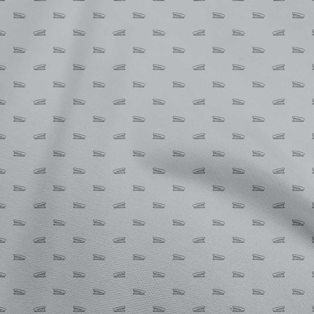 oneOone Cotton Poplin Light Gray Fabric Retro Stapler Sewing Craft Projects Fabric Prints By Yard 42 Inch Wide