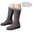 thumbnail image 2 of dianhelloya 1 Pair Snow Boots Side Zipper Closure Middle Tube Thickened Fleece Non-Slip Keep Warm Flat Bottom Winter Warm Plush Long Boots Outdoor Use Black, 2 of 8
