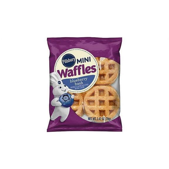Pillsbury Blueberry Bash Mini Waffles, 2.47 Ounce -- 72 per case.
