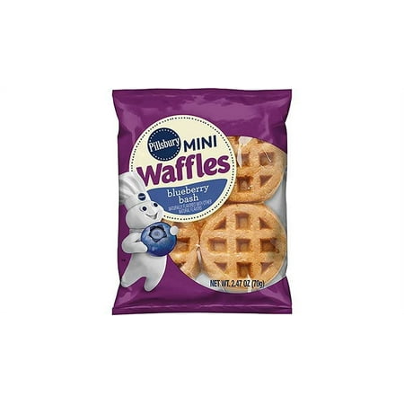 Pillsbury Blueberry Bash Mini Waffles 2.47 Ounce — 72 per case.