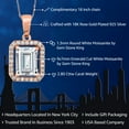thumbnail image 2 of Gem Stone King 18K Rose Gold Plated Silver Pendant with 18 inch Chain Octagon Set with Near Colorless Moissanite (2.80 Cttw), 2 of 5