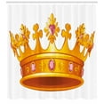 thumbnail image 3 of Ambesonne Queen Shower Curtain, Crown Tiara with Gems, 69"Wx70"L, Orange and Rose, 3 of 3