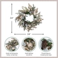 thumbnail image 5 of Northlight Glittered Mixed Foliage with Ornaments Artificial Christmas Wreath - 24" - Unlit, 5 of 9