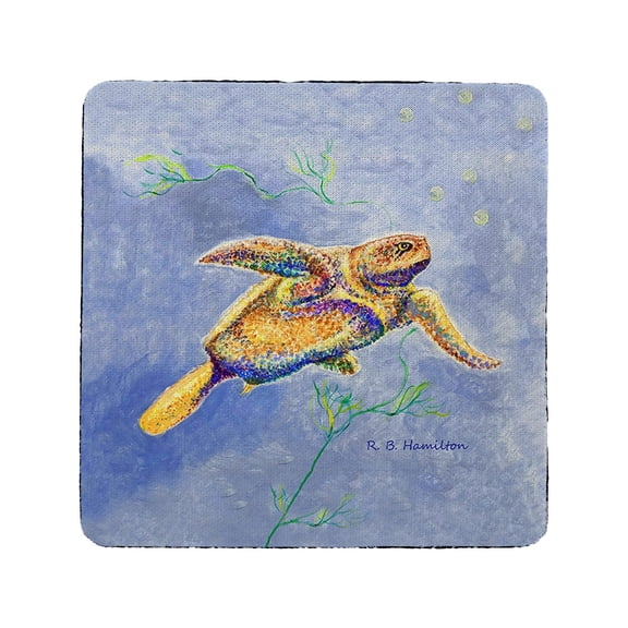 Betsy Drake Interiors Pointillist Sea Turtle Coaster Set of 4
