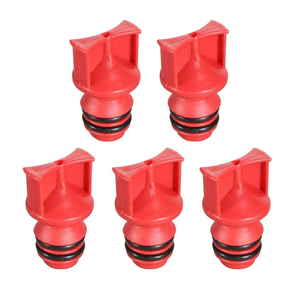 Plastic Shell 18mm Male Thread Dia Air Compressor Oil Plugs Red 5PCS